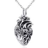 925 Sterling Silver Heart Pendant The Walking Dead Necklace