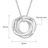 4 Custom Russian Rings Interlocking Necklace