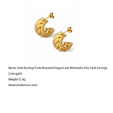 Gold Earrings Fade-Resistant Elegant and Minimalist Chic Style Earrings