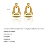 Gold Geometric Earrings Premium Feeling Earrings Fashion Commuter Earrings Female