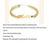 Personalized Birthstone Name Couple Bracelet