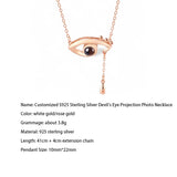 Customized S925 Sterling Silver Devil's Eye Projection Photo Necklace