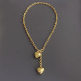 Double Golden Hearts Necklace
