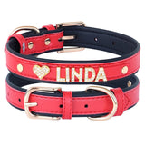 Custom PU Leather Dog and Cat ID Collar with Crystals