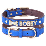 Custom PU Leather Dog and Cat ID Collar with Crystals