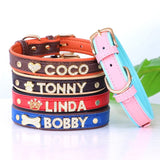 Custom PU Leather Dog and Cat ID Collar with Crystals