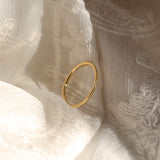 Close-up detail of the Essential Stacking Ring Trio, highlighting the intricate craftsmanship of the different gold bands.