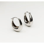 A pair of S925 sterling silver U-shape hoop earrings displayed on a clean white background.
