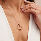 Charming Heart Necklace with Engraved Beads